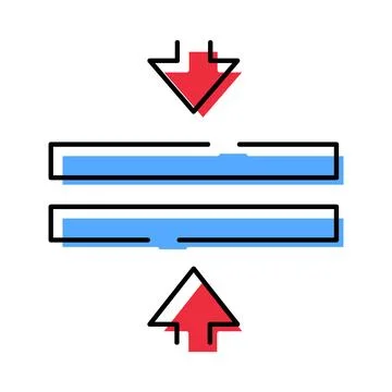 Compressing data icon representing squeeze and reduction Illustrazione stock