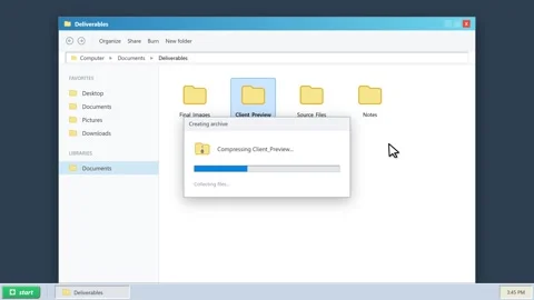 Compressing a folder into a zip archive in file explorer. 4K 库存影片 341694199