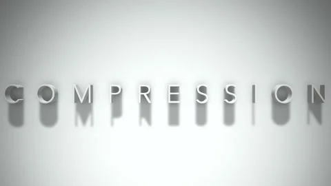 Compression 3D title animation with shadows on a white background Stock Footage 296523209