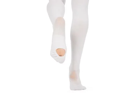 Compression Hosiery for surgery isolated on white. Medical stockings, tights for Stock Photos