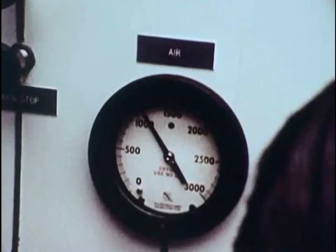 The compression process reaches the bottom point, in an ocean floor diving Stock Footage 74935589