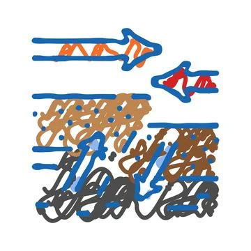 Compression reverse earthquake icon doodle illustration Ilustración de archivo