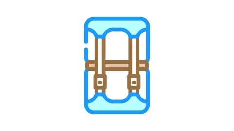 Compression sack ultralight hiking color icon animation Stock Footage 327258237