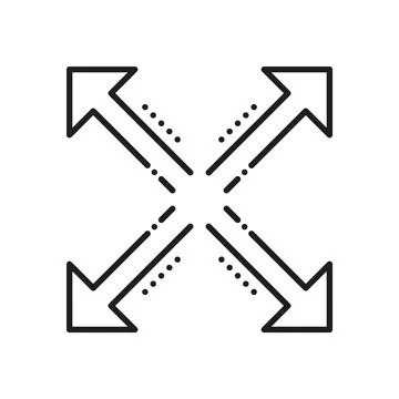 Compression sign, resize and scale line icon Stock Illustration