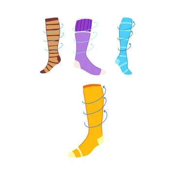 Compression socks improving blood circulation and leg health Stock Illustration