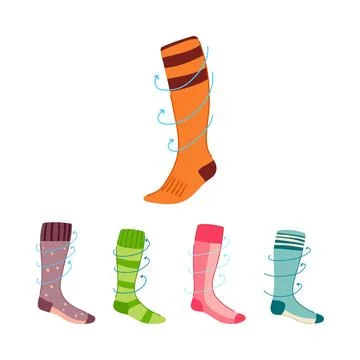 Compression socks promoting blood circulation and well being Stock Illustration