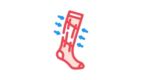 Compression socks running accessories color icon animation Vidéo 327258170