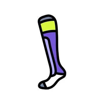 Compression socks running accessories color icon vector illustration Stock Illustration