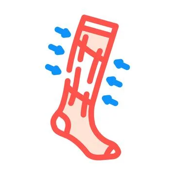Compression socks running accessories color icon vector illustration Stock Illustration