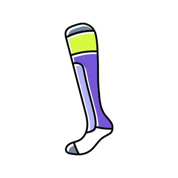 Compression socks running accessories color icon vector illustration Stock Illustration