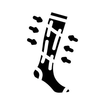 Compression socks running accessories glyph icon vector illustration Stock Illustration