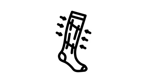 Compression socks running accessories line icon animation Vidéo 326749874