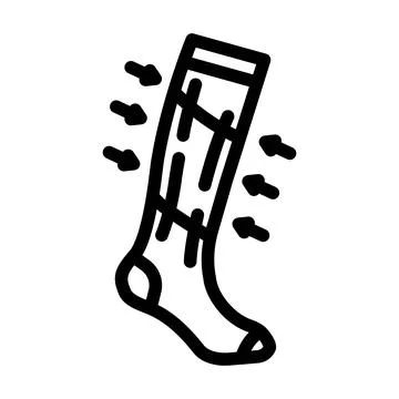 Compression socks running accessories line icon vector illustration Stock Illustration