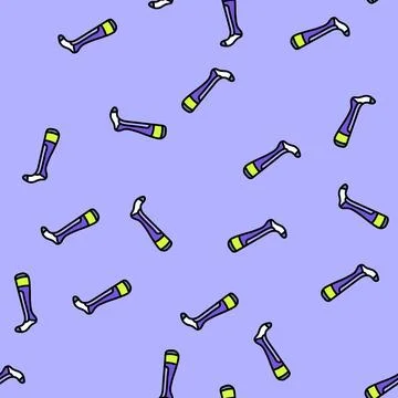 Compression socks running accessories vector seamless pattern Stock Illustration