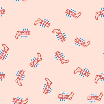 Compression socks running accessories vector seamless pattern Stock Illustration