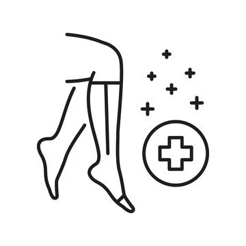 Compression socks stockings vector legs treatment Stock Illustration