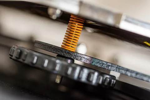 Compression spring detail of 3D printer. Stock Photos