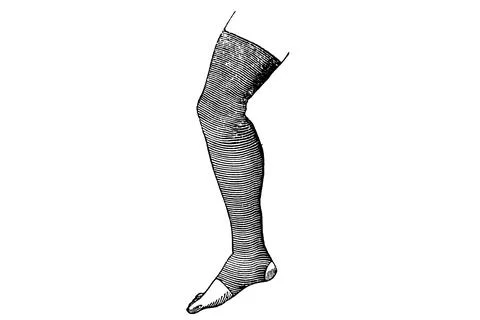Compression Stocking – 1897 Original Vintage Engraved Illustration Stock Illustration