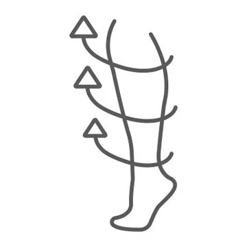 Compression stockings thin line icon, medical and equipment, medicine socks sign Stock Illustration