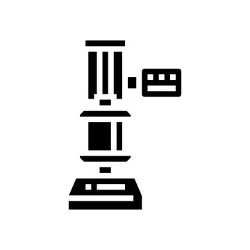 Compression testing materials engineering glyph icon vector illustration Illustrazione stock