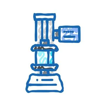 Compression testing materials engineering icon doodle illustration Stock Illustration