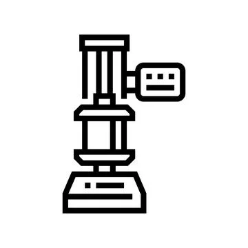 Compression testing materials engineering line icon vector illustration Stock Illustration