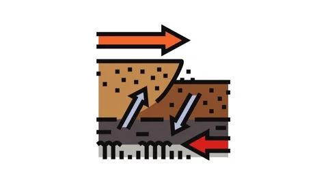 Compression thrust earthquake color icon animation Vídeos de archivo 326099105