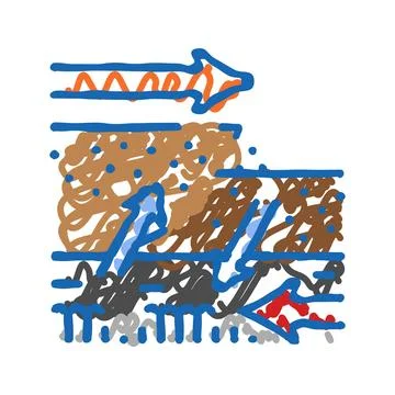 Compression thrust earthquake icon doodle illustration Ilustración de archivo