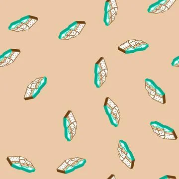 Compression thrust earthquake isometric icon seamless pattern Stock Illustration
