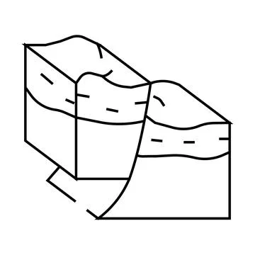 Compression thrust earthquake line icon vector illustration Stock Illustration