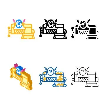 Compression time management color icon vector set Stock-Illustration