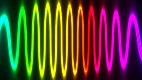 Compression Wave Wiggling With Color Spectrum Bright Neon Compress Data Stock Footage 139740971