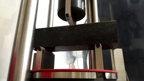 Compressive strength test of concrete using in the industrial construction Stock Footage 82198847