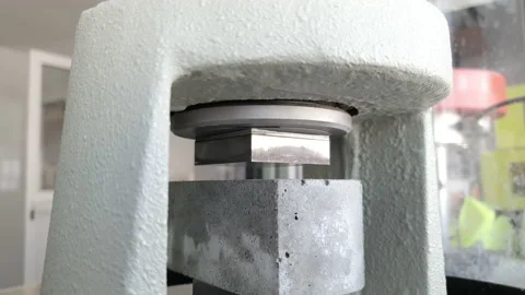 Compressive strength test on cube Stock Footage 155922493