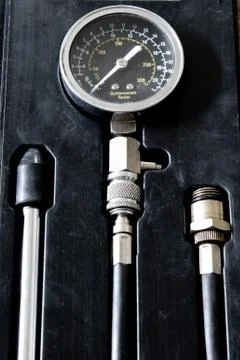 Compressometer in box closeup Stock Photos