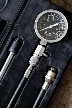 Compressometer in box closeup Stock Photos