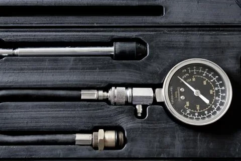 Compressometer in box closeup Stock Photos