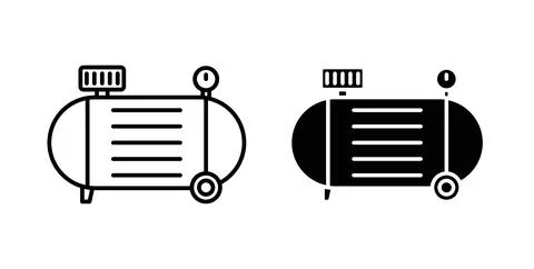 Compressor icon in black and white. vector icon pack for websites Stock Illustration