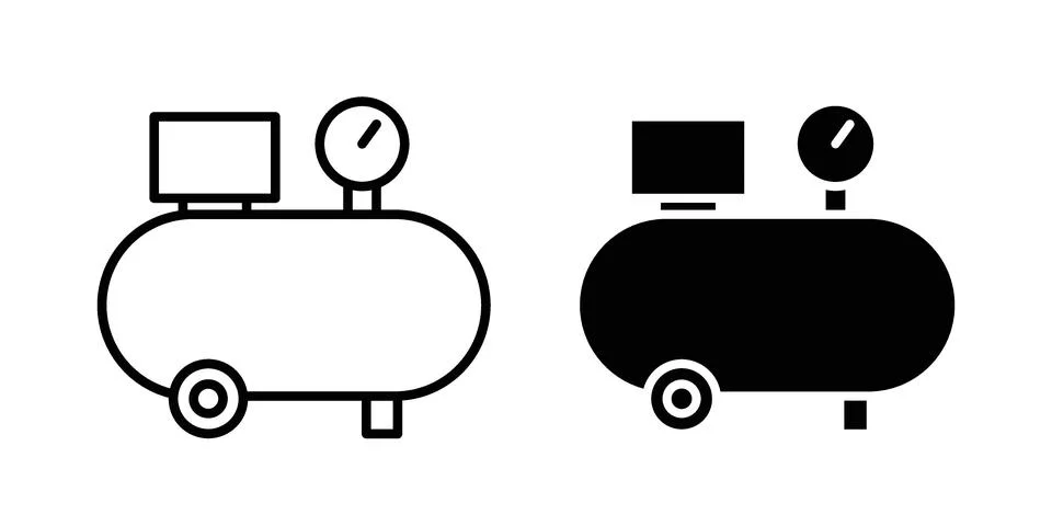 Compressor icon black vector isolated on white Stock Illustration
