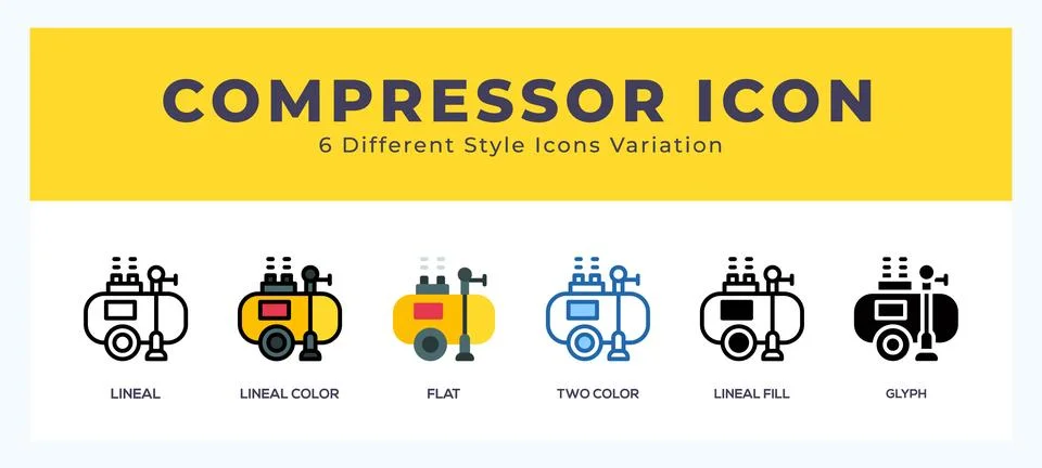 Compressor icon set. vector illustration. 스톡 일러스트