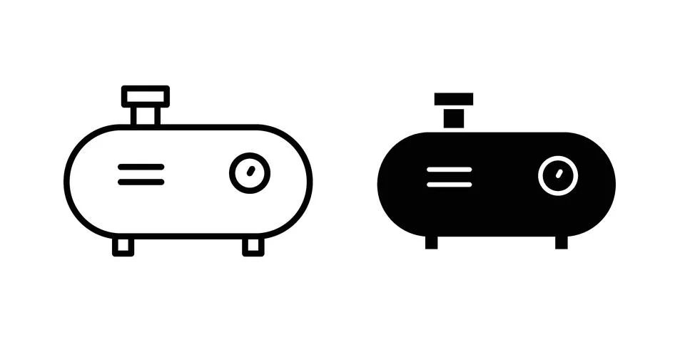 Compressor icon symbol  illustration bundle in black colour Stock Illustration