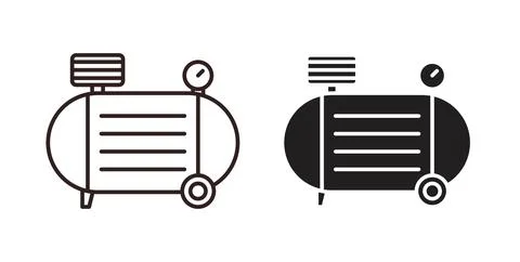 Compressor icon symbol. Vector illustration pack in black color. Stock-Illustration