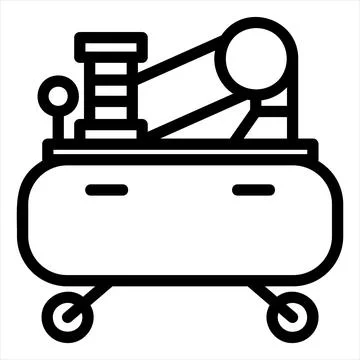 Compressor line icon vector illustration isolated on white background Stock Illustration