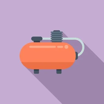 Compressor motor icon flat vector. Air machine Ilustração Stock