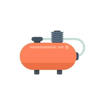 Compressor motor icon flat vector. Air machine Ilustração Stock