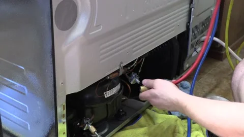 Compressor replacement, freon removal adaptors Stock Footage 161034135