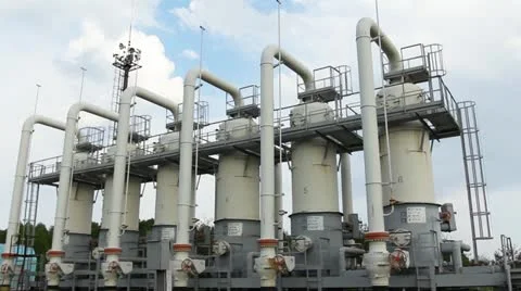 Compressor Station With Engine Panorama Left Right Stock Footage 11299114