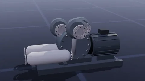 Compressor train carbon capture 3d loop 3D animation seamless loop Stock Footage 341779526