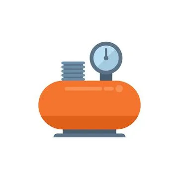 Compressor unit icon flat vector. Air machine Ilustração Stock