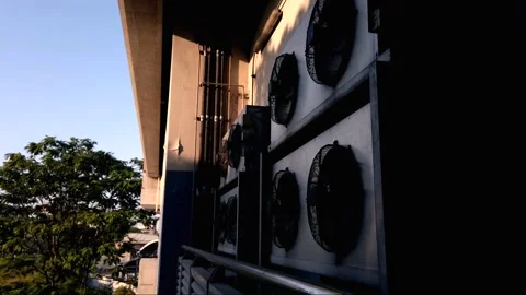 Compressor Units of Industrial Air Conditioner. Stock Footage 134011076